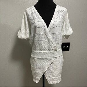 FP Beach White Eyelet Vneck Cover Up Size XS